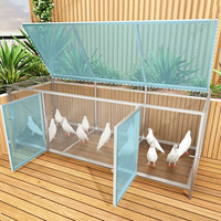 Nouvelle cage à oiseaux en acier galvanisé de qualité supérieure - Grande volière multifonctionnelle pour poulets, type H, avec porte latérale à fermeture rapide et fenêtre de toit, garantie 1 an