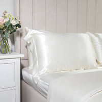 Housse de couette de luxe en gros, écologique, soyeuse, sensation satinée rafraîchissante, fermeture éclair, ensemble de taies d'oreiller en soie avec logo personnalisé, OEM disponible