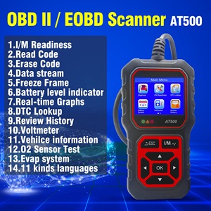Lector de código de escáner de coche rojo AT500 12V con herramientas de diagnóstico de pantalla para OBD2 <span class=keywords><strong>OBDII</strong></span> EOBD CAN Protocolos Coches - Product Image 2
