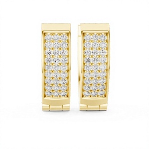 KRUP JEWELS Boucles d'oreilles classiques pour femmes en or blanc avec diamants cultivés en laboratoire, taille brillant, couleur E, pour tous les jours, mariage et fiançailles - Product Image 1
