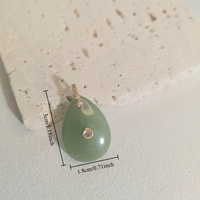 Pendentif Goutte d'Eau en Zircon Sertie de Cristaux, Pierre Naturelle Guérisseuse, avec Fermoir en Laiton pour la Fabrication de Bijoux DIY