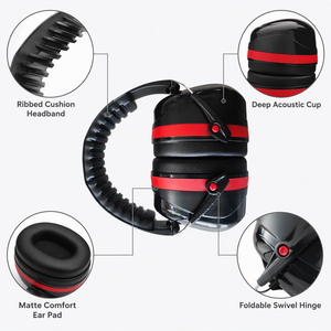 NRR 31dB Foldable Ear Defenders Adjustable Safety Earmuffs Hearing Protection for Shooting Construction Workshop Wholesale - Product Image 2