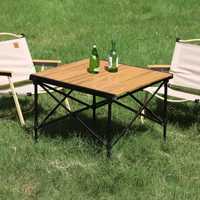 Table pliante d'extérieur, portable, légère, en aluminium, durable, rectangulaire, pour camping, barbecue, voyage en voiture, mobilier d'extérieur