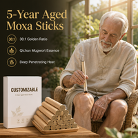 Bâtonnets de Moxa du Groupe Qichun, Moxa vieillie 5 ans, 20 cm, faits à la main, rouleaux de moxibustion purs pour le bien-être, logo personnalisé, vente en gros usine