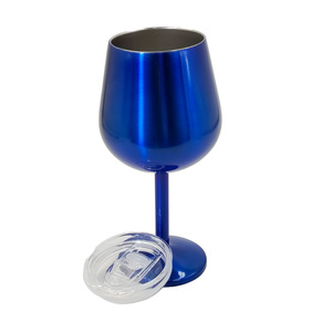 Hotting <span class=keywords><strong>Sale</strong></span> Vino Tumbler 10oz Taza con aislamiento de temperatura Copa de vino de acero inoxidable sellada al vacío con tapa - Product Image 4