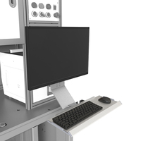 Meisonic T2-W1-UF HMI Sistema de Brazo de Suspensión, Soporte de Monitor Ajustable, Montaje VESA, Aluminio Blanco Resistente