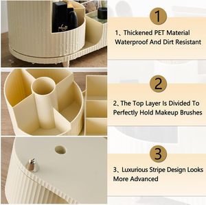 Expositor De Cosmeticos Modern Desktop 360 Rotating Makeup Cosmetic Storage <b>Box</b> Organizer for Bathroom - Product Image 4