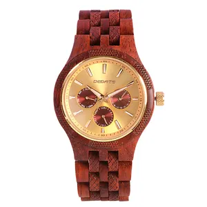 Bewell-Reloj de pulsera de madera para hombre, de cuarzo, palisandro, japonés, novedad