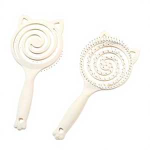 Cepillo de pelo con orejas de gato, diseño en espiral, ventilado, desenredante, masajeador, con cojín de aire, para niños y mujeres, antiestático, para cabello húmedo o seco, herramienta de peinado. - Product Image 4