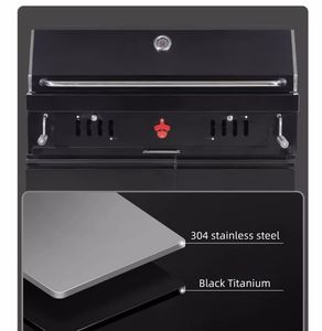 304 נירוסטה מבער גריל רב תכליתיים גדול בנוי בפחם לשימוש כפול בפחם גריל bbq עם rotiserie - Product Image 4