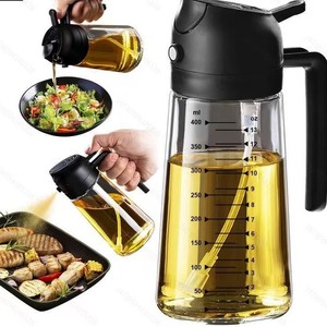 Spruzzatore d'<span class=keywords><strong>Olio</strong></span> in Vetro <span class=keywords><strong>per</strong></span> Cucina (16oz/470ml) con Scala Graduata, Dispenser 2 in 1 <span class=keywords><strong>per</strong></span> <span class=keywords><strong>Friggitrice</strong></span> <span class=keywords><strong>ad</strong></span> <span class=keywords><strong>Aria</strong></span> e Barbecue G25-914 - Product Image 2
