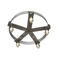 Chariot à tambours robuste à quatre roues en acier inoxydable avec roulettes pivotantes, capacité 500 kg, conteneur roulant, personnalisable OEM, outils pour fûts