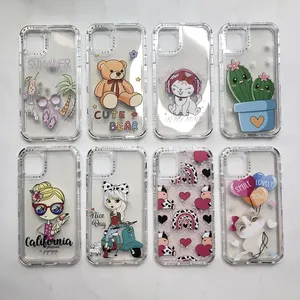 3-In-1 Painted Cell Phone Case for iPhone Samsung Xiaomi