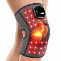 Masseur de genou chauffant personnalisé rechargeable au graphène avec vibration et lumière rouge, attelle chauffante électrique pour le genou