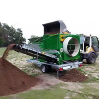Machine de criblage mobile certifiée CE UE, tamis à tambour pour sol, machine de criblage de compost, tamis à tambour mobile pour sable, terreau et pierres