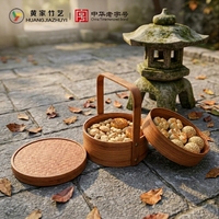 Boîte à lunch vintage en bambou, panier de rangement alimentaire multicouche circulaire, tressé à la main, écologique, avec poignée, pour pique-nique, décoration intérieure, cadeau