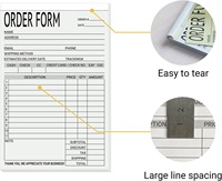 Carnet autocopiant 2 exemplaires pour commandes et factures, 8,3x5,5 pouces, Vente directe usine