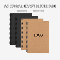 Carnet à spirales B5 en kraft, vente en gros, journal ligné A5 épais pour usage professionnel et bureautique, cadeau, 100 pages