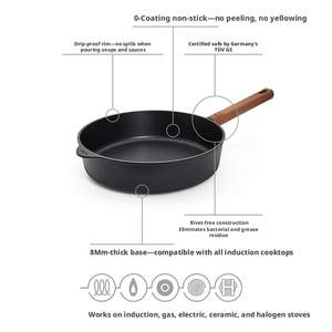 Ensemble de <span class=keywords><strong>wok</strong></span> et ustensiles de cuisine sains, antiadhésifs et sans revêtement, qualité allemande, pour sauter, mijoter et cuisiner au quotidien à la maison - Product Image 3