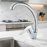 Robinet de cuisine moderne monotrou en alliage de zinc avec cartouche céramique, idéal pour les cuisines d'hôtels et d'appartements