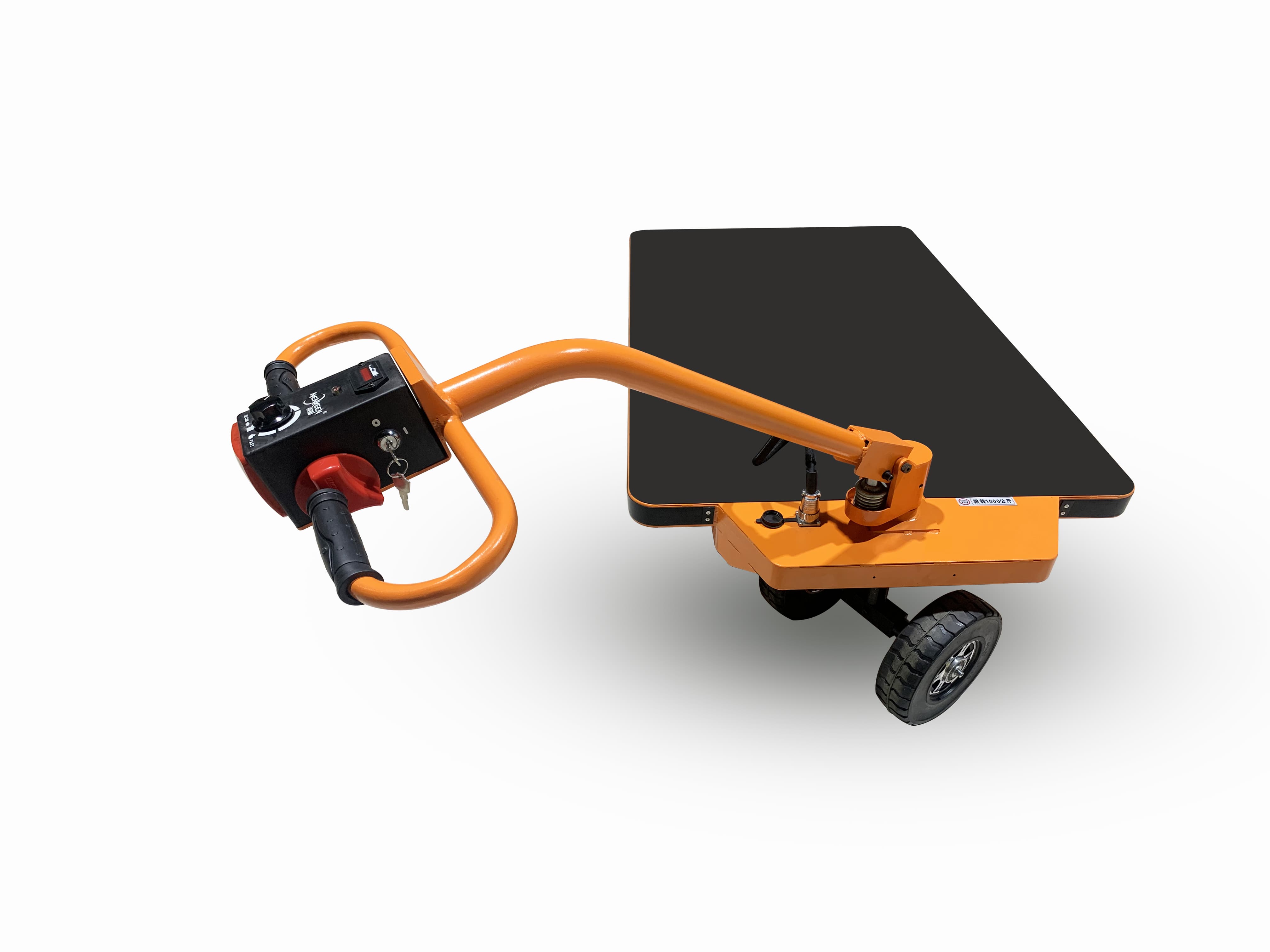 Battery Operated Platform Trolley OEM Customizable Electric Wheel Barrow Metal Hand Cart Four-Wheel 300kg/500kg Load Capacity