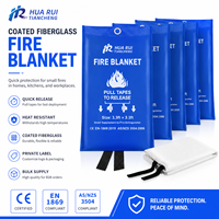 Couverture anti-feu 100% fibre de verre enduite de silicone pour la lutte contre les incendies d'urgence à domicile