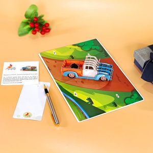 Tarjeta de Cumpleaños Clásica con Diseño de Auto en 3D para Hombres, Papá, Abuelo, Padrino, Impresión Digital en Papel, Laminado Brillante - Product Image 3