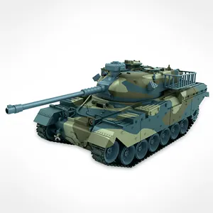 DIHUA ของเล่นขายร้อน 1:16 ป้อมปืนหมุนได้ 360 องศารีโมทคอนโทรล Tank18 ช่อง RC ของเล่น Tank พร้อมแสงและดนตรี