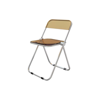 Ensemble table et chaises pliantes, mobilier de restauration commercial, style industriel en acier, transparent, portable, pour restaurant, café, extérieur
