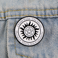 P2996 Dongmanli Pin dan Bros Enamel Logam Seri TV Supernatural untuk Wanita Pria, Pin Kerah, Lencana Tas Ransel, Hadiah