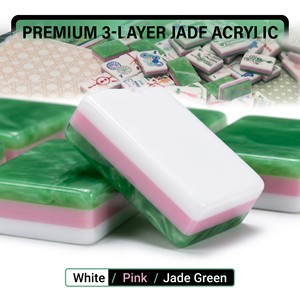 Offre Spéciale – Mahjong Américain de Luxe Moderne en Jade Vert, Couleur Personnalisée, 4 Couches, Sculpté à la Main, 160 Pièces, en Plastique, Portable, pour le Divertissement - Product Image 2