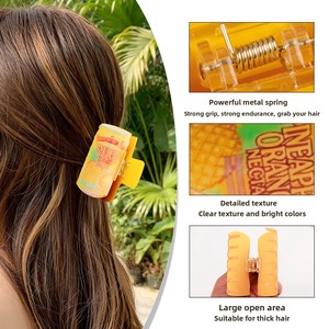 RTS-2 Pince à cheveux créative en plastique en forme de canette de boisson hawaïenne et de requin, accessoires de coiffure et bijoux pour l'été et l'ambiance de bord de mer - Product Image 3