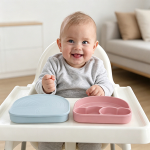 Plato de Silicona para Niños Pequeños con Logotipo Personalizado, Plato de Alimentación para Bebés Antideslizante con Ventosa, Plato de Comedor Resistente al Calor - Product Image 1