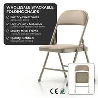 Chaise pliante d'extérieur en similicuir à prix de gros pour jardin et cour, empilable et pliable