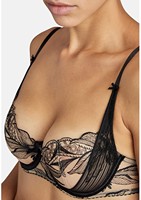 OEM Custom Made Women Under wire Half Cup Plus Size BHs Sexy Seiden spitze Transparent Net Bra Panty Set für große Frauen