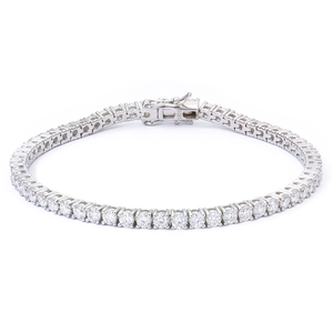 18K Brilliant Cut AB Color VVS GRA Moissanite Tennis Chain Bracelet Women's <b>Men</b> 925 Sterling Silver Jewelry - Product Image 1