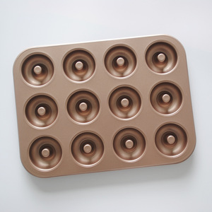 <span class=keywords><strong>Moule</strong></span> à gâteaux à donuts en acier au carbone, 12 cavités antiadhésif, de qualité alimentaire, 1 pièce - Product Image 2