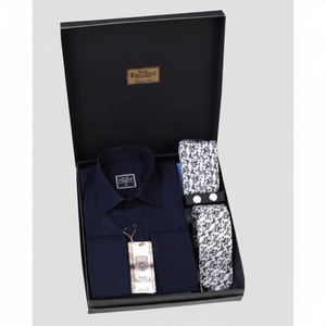 <b>Navy</b> Gift Box, Shirt Box <b>Tie</b> Set, Set French Cuflin Shirt in Box - Product Image 2