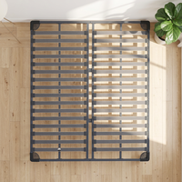 Sommier de lit en métal flexible avec lattes en bois de pin détachables, écologique et robuste, adaptable à plusieurs tailles de chambre