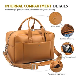 Customization Luxury Leather Travel Bag Outdoor Waterproof Weekend Sports Gym Duffel Bag