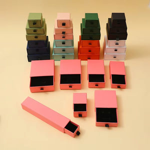 Caja de Joyería de Alta Gama con Diseño de Cajón, Forro de Esponja, Estampado, Caja de Papel Extraíble para Aretes, Anillos, Pulseras y Collares - Product Image 2