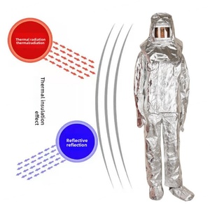 Combinaison de pompier résistante à la chaleur, conception divisée, entièrement fermée, en matériau aramide, équipement de protection pour les secours d'urgence, vision claire, durable - Product Image 2