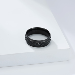 Geometric Asymmetrical Pattern Gold Steel & <b>Black</b> Unisex Fashion <b>Ring</b> Jewelry Gift - Product Image 4