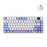 Teclado Mecánico Inalámbrico AULA F75 Max con GIF Personalizable, Teclado Tri-Modo TFT 75% con Perilla para PC y Tablet