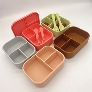 Hot Selling BPA Free Silicone Custom Tableware Lunch <strong>Box</strong> Kids Food <strong>Bento</strong> Lunch Storage <strong>Box</strong> Silicone Lunch <strong>Box</strong> Kids - Product Image 5