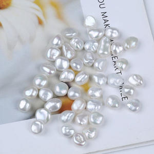 Perles d'eau douce de forme baroque faites à la main, 7-8 mm, perles naturelles régénérées, perles argentées et roses écrasées, matériau de perles dispersées - Product Image 3