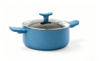 Ensemble de casseroles en aluminium moulé sous pression antiadhésif avec fond à induction et couvercle en verre pour la cuisine à domicile