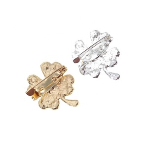 2,8*2,1 cm buena suerte encanto verde cuatro hojas trébol bebé colorido Rhinestone cristal Pin broche - Product Image 4