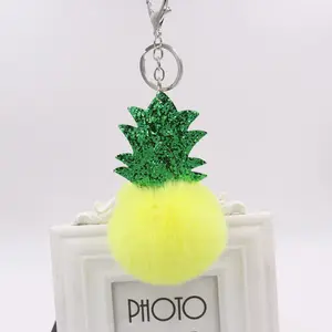 Hy Cadeau Ananas Haarbal Hanger Rex Konijnenbont Bal Sleutelhanger Damestas Pluche Fabrikanten