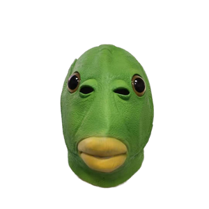 Máscara de cabeza de animal Halloween Cosplay <span class=keywords><strong>carnaval</strong></span> mascarada pez verde máscara facial divertida para niños y adultos fiesta disfraz Prop - Product Image 3